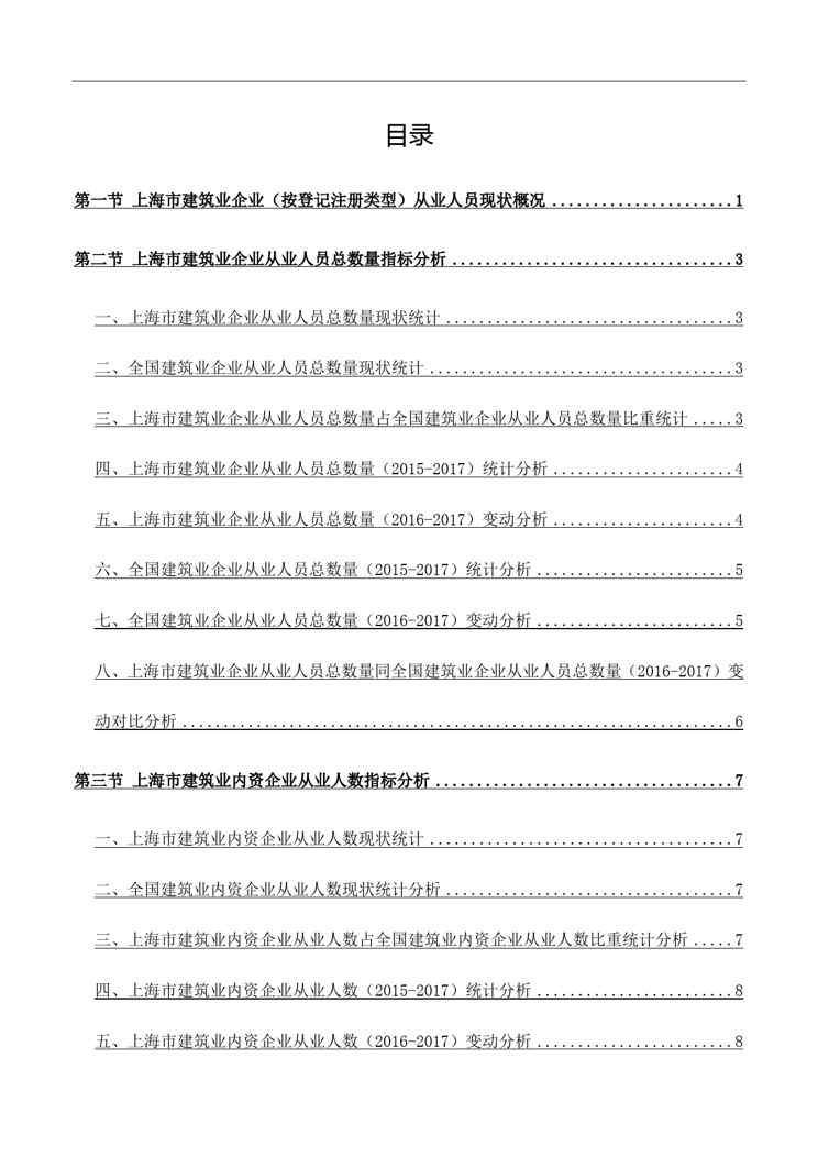 上海市建筑业企业(按登记注册类型)从业人员数据分析报告2018版
