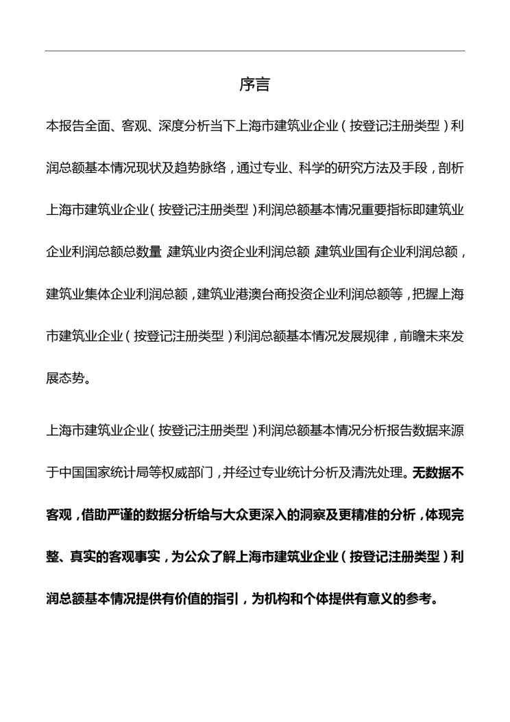 上海市建筑业企业(按登记注册类型)利润总额基本情况数据分析报告2019版